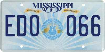 MS license plate EDO066