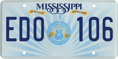 MS license plate EDO106