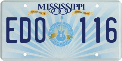 MS license plate EDO116