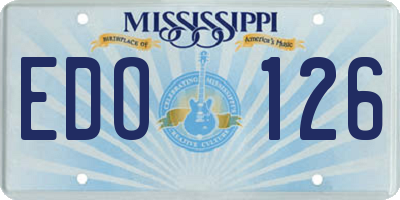 MS license plate EDO126