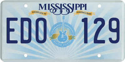MS license plate EDO129