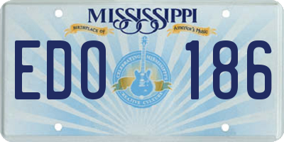 MS license plate EDO186