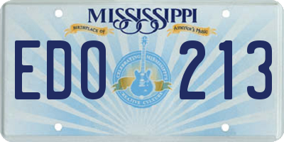 MS license plate EDO213
