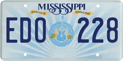 MS license plate EDO228