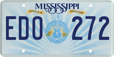 MS license plate EDO272