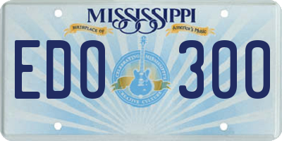 MS license plate EDO300
