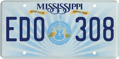 MS license plate EDO308