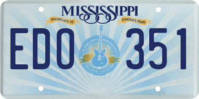 MS license plate EDO351