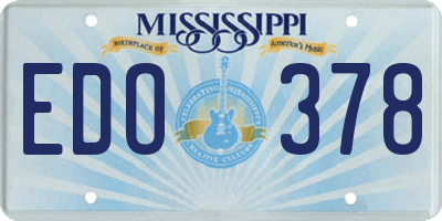 MS license plate EDO378