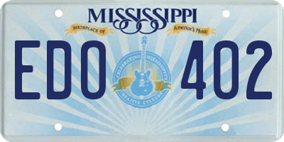 MS license plate EDO402