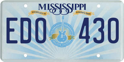 MS license plate EDO430