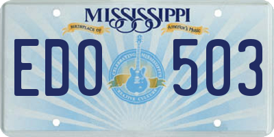 MS license plate EDO503