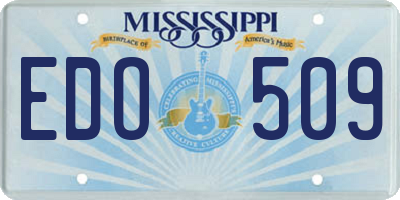 MS license plate EDO509
