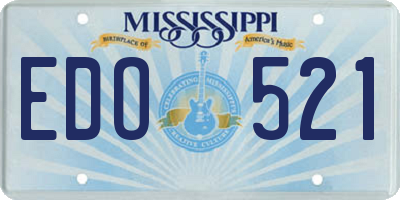 MS license plate EDO521
