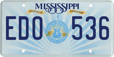 MS license plate EDO536