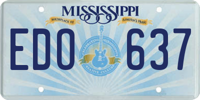 MS license plate EDO637