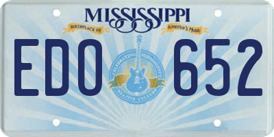 MS license plate EDO652