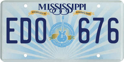 MS license plate EDO676