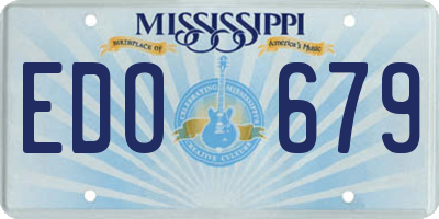 MS license plate EDO679