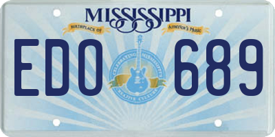 MS license plate EDO689