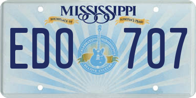 MS license plate EDO707