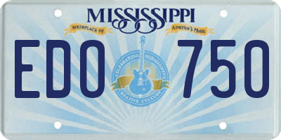 MS license plate EDO750