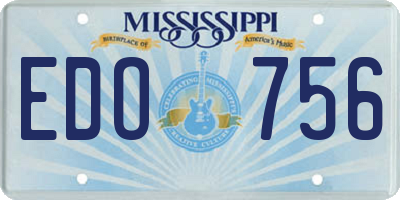 MS license plate EDO756