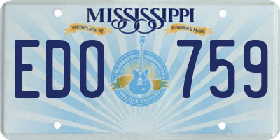 MS license plate EDO759