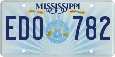 MS license plate EDO782