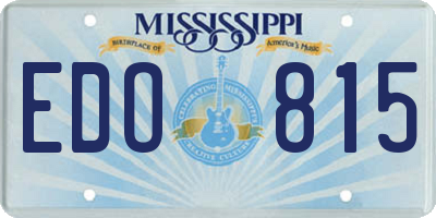 MS license plate EDO815
