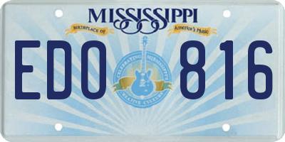 MS license plate EDO816