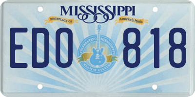 MS license plate EDO818