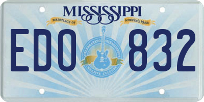 MS license plate EDO832