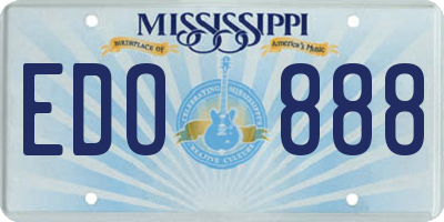 MS license plate EDO888