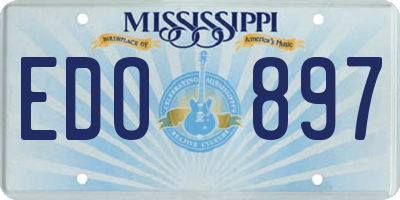 MS license plate EDO897
