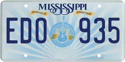 MS license plate EDO935