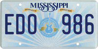 MS license plate EDO986