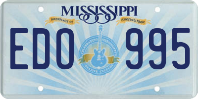 MS license plate EDO995
