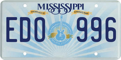 MS license plate EDO996