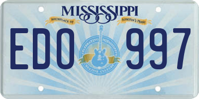 MS license plate EDO997