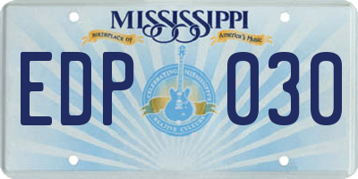 MS license plate EDP030