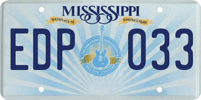 MS license plate EDP033