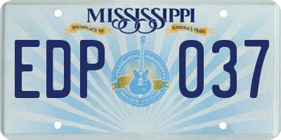 MS license plate EDP037