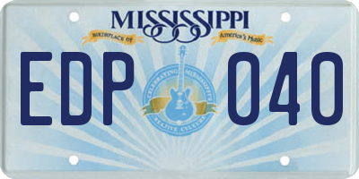 MS license plate EDP040