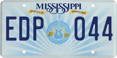 MS license plate EDP044