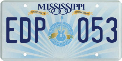 MS license plate EDP053