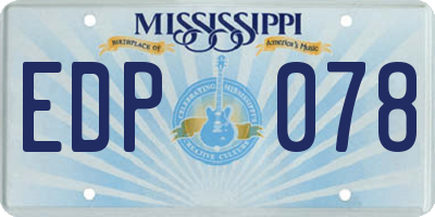 MS license plate EDP078