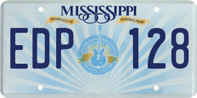 MS license plate EDP128