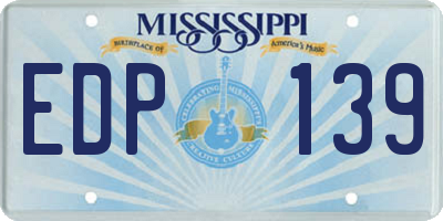 MS license plate EDP139