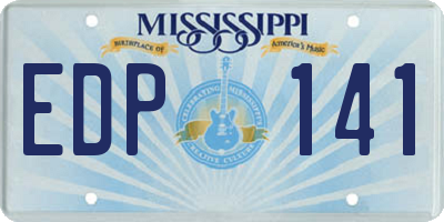 MS license plate EDP141
